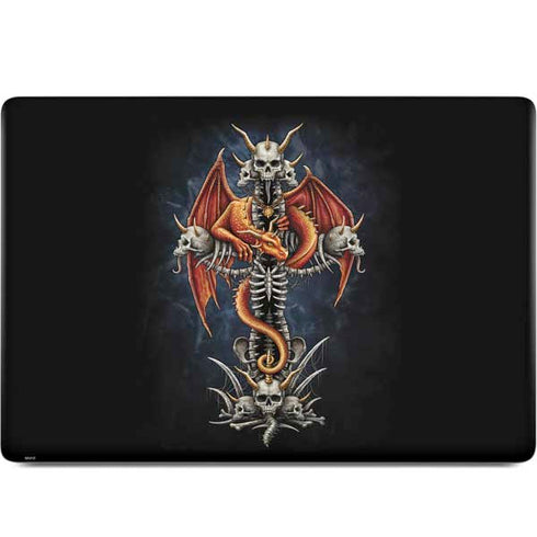 Gothic Dragon & Skull Cross by Sarah Richter MacBook Skins